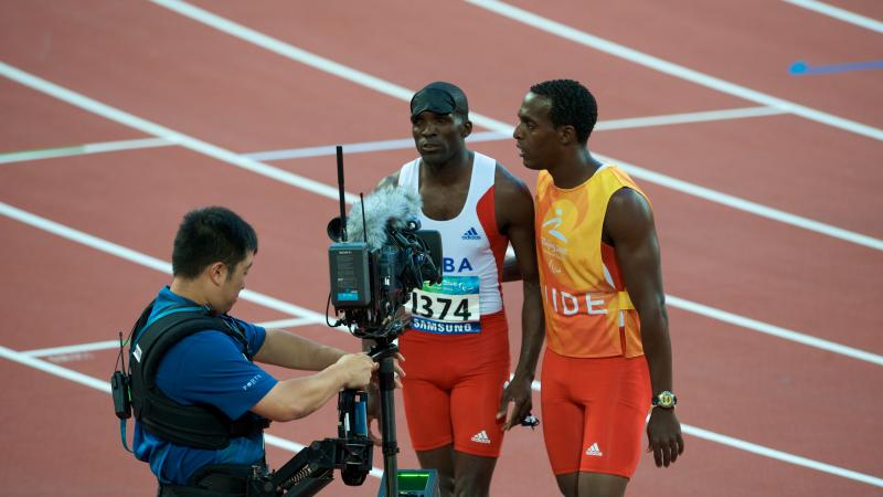 Cuban athlete after race Cuban athlete after race