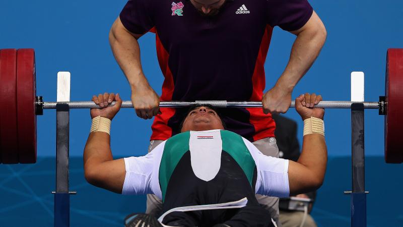 Jabbar Jaber of Iraq Powerlifting Jabbar Jaber of Iraq competes in the Men's -90 kg Powerlifting on day 6 of the London 2012 Paralympic Games