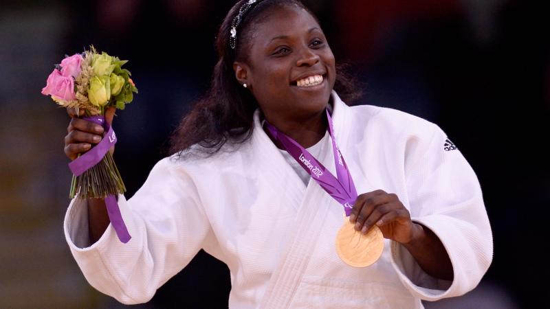 Dalidaivis Rodriguez Clark Cuba's Dalidaivis Rodriguez Clark celebrates after winning the women's -63kg judo gold medal contest at the London 2012 Paralympic Games.