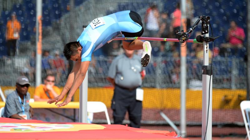 Jonathan Avellaneda - Athletics - Toronto 2015 Parapan American Games Man during a high jump in a stadium