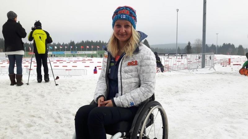 Finnish sit-skier Sini Pyy Finnish sit-skier Sini Pyy
