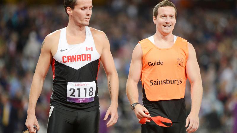 Jon Dunkerley - Canada - athletics Vision impaired sprinter alongside his guide runner