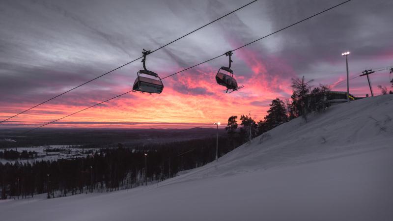 Pyha Resort - Finland - World Para Alpine Skiing and World Para Snowboard events A cable car at a ski resort