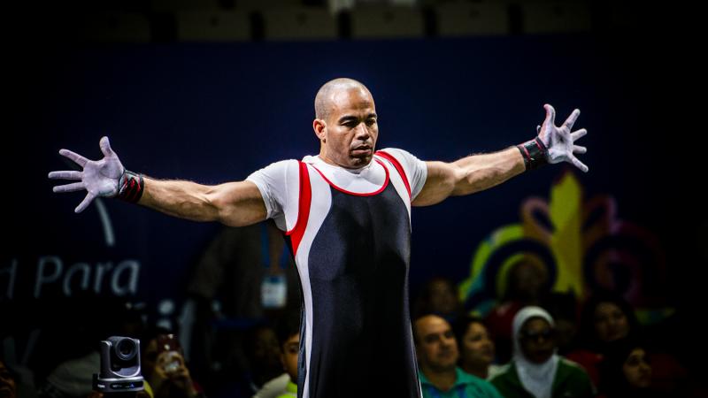 Sherif Osman - Egypt - powerlifting - Nur-Sultan 2019 - mixed team event Egyptian powerlifter Sherif Osman opens his arms