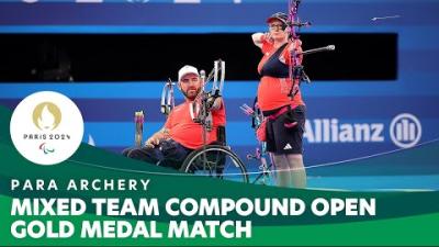 Great Britain wins the gold medal in the mixed team compound open at Paris 2024