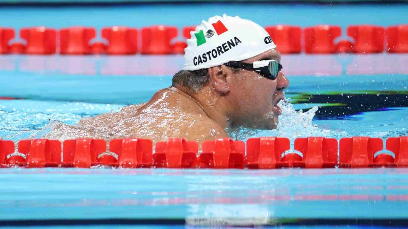 A swimmer in action 