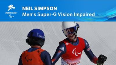 Neil Simpson's gold medal-winning run in the men's Super-G VI event at the Beijing 2022 Paralympic Winter Games. 